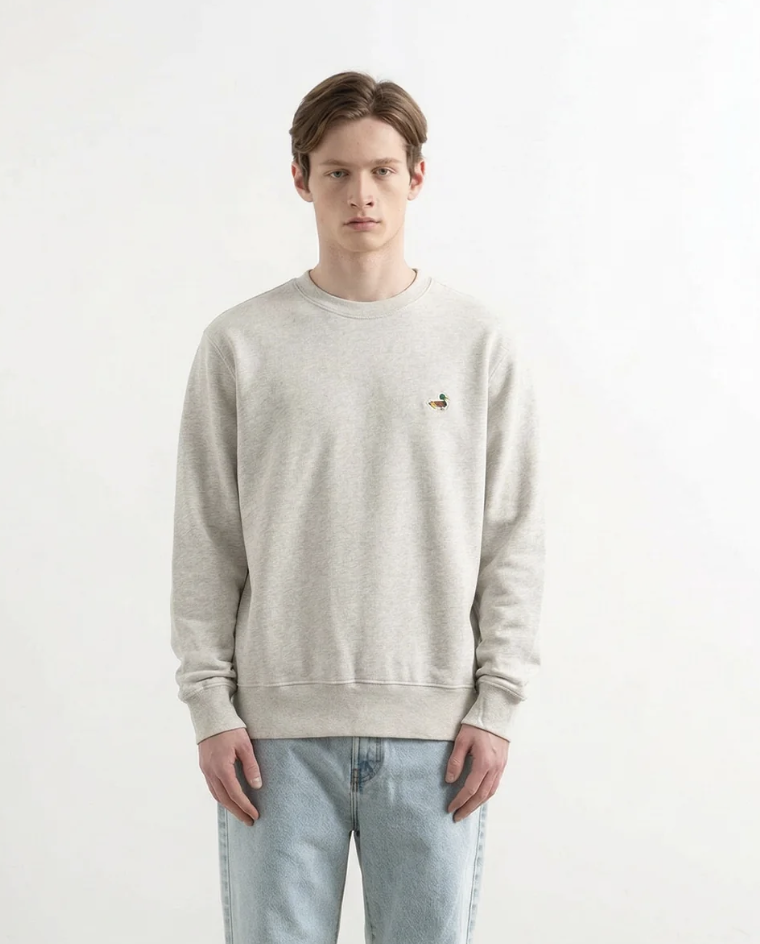 Edmmond Studios Grey Melange Duck Patch Sweatshirt Herren grau meliert
